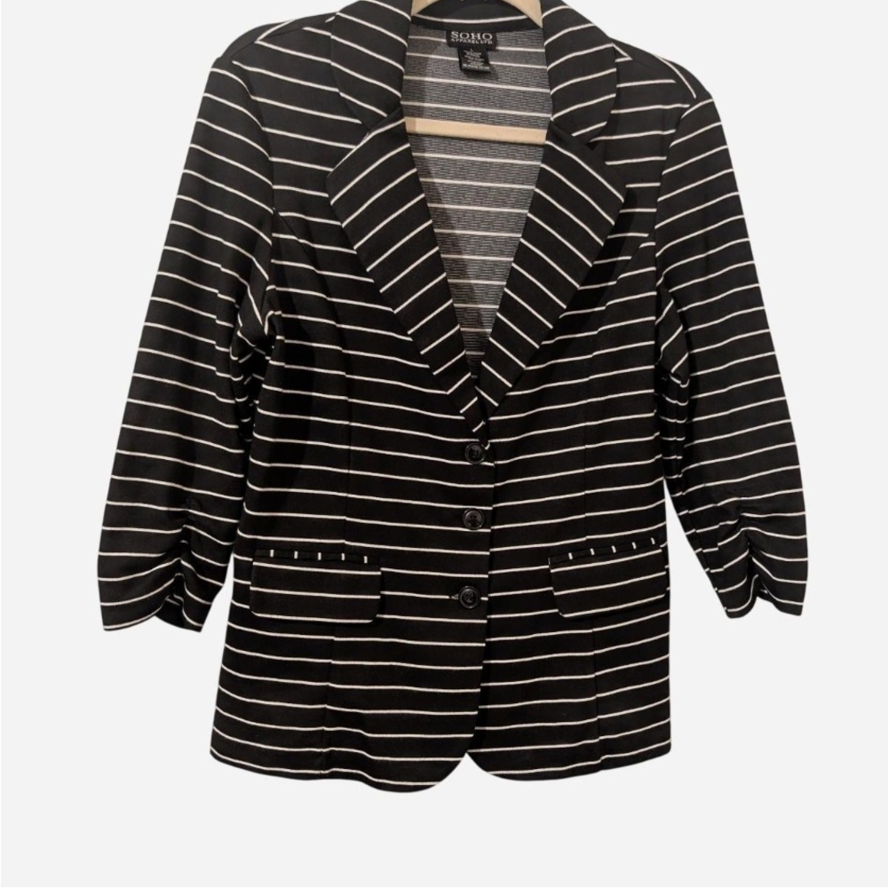 Pre-owned Black Striped Women's Blazer